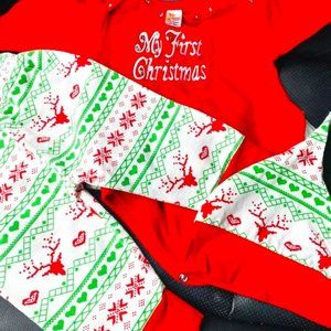 Baby's 1st Christmas Outfit *onesie, pants & hat*